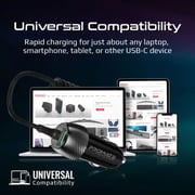 Promate Car Charger with USB-C Cable 3Ft Black