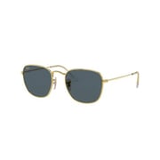 Ray Ban Rb3857 9196r5-size-51 Polished Gold /blue Lens Squared Unisex Sunglass