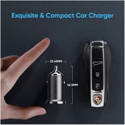 Protect Fast Charging Dual Port Car Charger Black