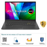 ASUS Vivobook 15 Slim Laptop - 11th Gen Core i5 2.4GHz 8GB 512GB 2GB Win11Home 15.6inch FHD OLED Black English/Arabic Keyboard K513EQ-OLED0B5W
