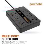 Porodo PDFWCH003BK 12 Port Extension Socket 3000W