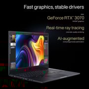 ASUS ProArt StudioBook 16 OLED (2021) Laptop - AMD Ryzen 9-5900HX / 16inch 4K OLED / 32GB RAM / 1TB SSD / 8GB NVIDIA GeForce RTX 3070 Graphics / Windows 11 Home / English & Arabic Keyboard / Black / Middle East Version - [H5600QR-OLED0R9W]