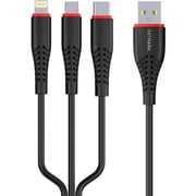 Totulife T-CBSM3N1BK Smart Series 3 In 1 USB Cable Black