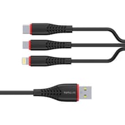 Totulife T-CBSM3N1BK Smart Series 3 In 1 USB Cable Black