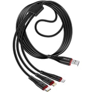 Totulife T-CBSM3N1BK Smart Series 3 In 1 USB Cable Black