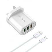Totulife Pure Series Wall Charger with USB-C Cable 1m White