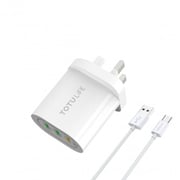 Totulife Pure Series Wall Charger with USB-C Cable 1m White