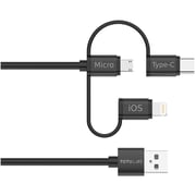 Cellairis Wall Charger With 3-in-1 Cable Black