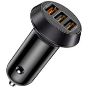 Totulife Car Charger With 3-in-1 USB Cable Black