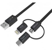 Cellairis 3-in-1 Flat USB Cable 1m Black