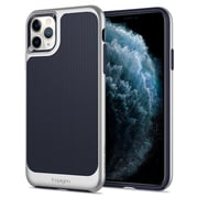 Spigen Neo Hybrid With Midnight Blue Tpu Back Designed For Iphone 11 Pro Case/cover - Satin Silver