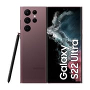هاتف سامسونج جالاكسي S22 ألترا، ذاكرة داخلية سعة 512 جيجابايت، شبكة الجيل الخامس 5G، لون بروغندي - إصدار دولي