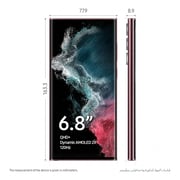 هاتف سامسونج جالاكسي S22 ألترا، ذاكرة داخلية سعة 512 جيجابايت، شبكة الجيل الخامس 5G، لون بروغندي - إصدار دولي
