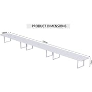 Mahmayi Vorm 136-72 Modern Conference-Meeting Table for Office, Home, & Restaurant - Loop Legs, Wire Management, Versatile Design, Easy Assembly, Enhances Wellness & Collaboration(18 Seater, White)