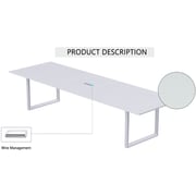 Mahmayi Vorm 136-24 Modern Conference-Meeting Table for Office, Home, & Restaurant - Loop Legs, Wire Management, Versatile Design, Easy Assembly, Enhances Wellness & Collaboration(6 Seater, White)