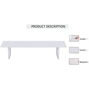 Mahmayi Vorm 136-24 Modern Conference-Meeting Table for Office, Home, & Restaurant - Loop Legs, Wire Management, Versatile Design, Easy Assembly, Enhances Wellness & Collaboration(6 Seater, White)