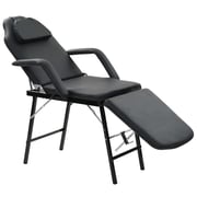 110160 Vidaxl Portable Facial Treatment Chair Faux Leather 185x78x76 Cm Black