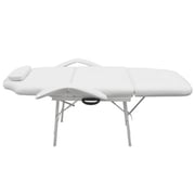 Vidaxl Portable Facial Treatment Chair Faux Leather 185x78x76cm White