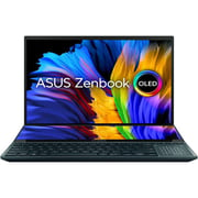 ASUS ZenBook Pro Duo 15 OLED (2022) Laptop - 12th Gen / Intel Core i9-12900H / 15.6inch 4K OLED / 32GB RAM / 1TB SSD / 6GB NVIDIA GeForce RTX 3060 Graphics / Windows 11 Home / English & Arabic Keyboard / Blue / Middle East Version - [UX582ZM-OLED109W]
