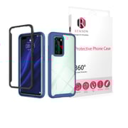 Huawei P40 Pro Remson Silicone Bumper With Acrylic Clear Back Case Cover (blue)