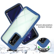 Huawei P40 Pro Remson Silicone Bumper With Acrylic Clear Back Case Cover (blue)