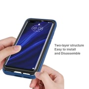 Huawei P40 Pro Remson Silicone Bumper With Acrylic Clear Back Case Cover (blue)