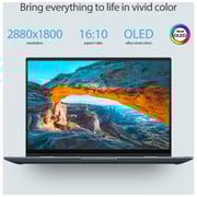 Asus Zenbook 14 Flip OLED Laptop - 11th Gen Corei7 2.80GHz 16GB 1TB Shared Win11Home 14inch 2.8K Pine Grey English/Arabic Keyboard UP5401EA OLED007W (2022) Middle East Version