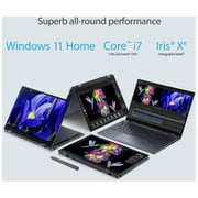 Asus Zenbook 14 Flip OLED Laptop - 11th Gen Corei7 2.80GHz 16GB 1TB Shared Win11Home 14inch 2.8K Pine Grey English/Arabic Keyboard UP5401EA OLED007W (2022) Middle East Version