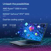 ASUS Vivobook Pro 15 Creator Laptop - 5th Gen Ryzen 5 3.3GHz 8GB 512GB 4GB Win11Home 15.6inch FHD OLED Blue English/Arabic Keyboard M3500QC-OLED0R5W