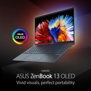 ASUS ZenBook 13 OLED (2020) Laptop - 11th Gen / Intel Core i5-1135G7 / 13.3inch FHD OLED / 8GB RAM / 512GB SSD / Shared Intel Iris Xe Graphics / Windows 11 Home / English & Arabic Keyboard / Pine Grey / Middle East Version - [UX325EA-OLED105W]