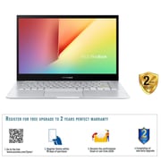 لابتوب أسوس فيفو بوك فليب 14 TP470EA-EC511W - Core i3 1.70GHz 8 جيجا 256 جيجا بايت مشترك Win11Home 14 بوصة فل اتش دي شفاف فضي انجليزي / لوحة مفاتيح عربية