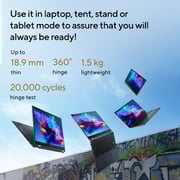 ASUS VivoBook S 14 Flip OLED (2021) Laptop - AMD Ryzen 5-5600H / 14inch WUXGA / 8GB RAM / 512GB SSD / Shared AMD Radeon Graphics / Windows 11 Home / English & Arabic Keyboard / Cool Silver / Middle East Version - [TN3402QA-LZ074W]