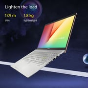 لابتوب Asus Vivobook 15 OLED موديل K513EQ-OLED007W بتصميم رفيع وشاشة FHD مقاس 15.6 بوصة ومعالج Core i7 2.80GHz وذاكرة رام 16 جيجابايت وذاكرة داخلية 1 تيرابايت وبطاقة رسومات 2 جيجابايت مع نظام تشغيل Win11Home وبلون فضي ولوحة مفاتيح إنجليزي/ عربي