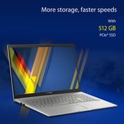 ASUS VivoBook 15 OLED (2020) Laptop - 11th Gen / Intel Core i5-1135G7 / 15.6inch FHD OLED / 8GB RAM / 512GB SSD / Shared Intel UHD Graphics / Windows 11 Home / English & Arabic Keyboard / Silver / Middle East Version - [K513EA-OLED005W]