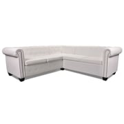 Vidaxl Chesterfield Corner Sofa 5-seater Artificial Leather White