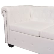 Vidaxl Chesterfield Corner Sofa 5-seater Artificial Leather White