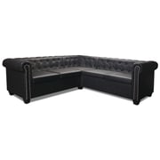 Vidaxl Chesterfield Corner Sofa 5-seater Artificial Leather Black