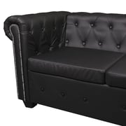 Vidaxl Chesterfield Corner Sofa 5-seater Artificial Leather Black