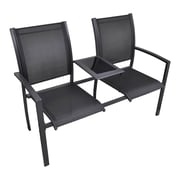 Vidaxl 2 Seater Garden Bench 131 Cm Steel And Textilene Black