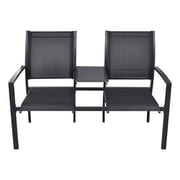 Vidaxl 2 Seater Garden Bench 131 Cm Steel And Textilene Black