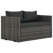 44719 Vidaxl 3 Piece Outdoor Dining Set With Cushions Poly Rattan Grey