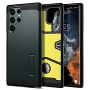 Spigen Tough Armor Designed For Samsung Galaxy S22 Ultra Case Cover (2022) With Extreme Impact Foam - Abyss Green