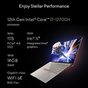 ASUS ZenBook 14X OLED Space Edition (2022) Laptop - 12th Gen / Intel Core i7-12700H / 14inch OLED / 16GB RAM / 1TB SSD / Shared Intel Iris X Graphics / Windows 11 Home / English & Arabic Keyboard / Titanium / Middle East Version - [UX5401ZAS-OLED007W]