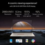 ASUS ZenBook 14X OLED Space Edition (2022) Laptop - 12th Gen / Intel Core i7-12700H / 14inch OLED / 16GB RAM / 1TB SSD / Shared Intel Iris X Graphics / Windows 11 Home / English & Arabic Keyboard / Titanium / Middle East Version - [UX5401ZAS-OLED007W]