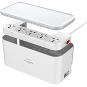 LDNIO Universal Power Strip With Cable Management Box 5 Socket + 3 Usb Ports And 200m Long Extension Cord White