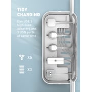 LDNIO Universal Power Strip With Cable Management Box 5 Socket + 3 Usb Ports And 200m Long Extension Cord White