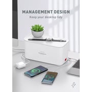LDNIO Universal Power Strip With Cable Management Box 5 Socket + 3 Usb Ports And 200m Long Extension Cord White