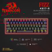 Redragon K617 Fizz 60% Wired Rgb Gaming Keyboard, 61 Keys Compact Mechanical Keyboard, Pro Driver Support