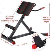 Skyland Adjustable Ab/back Bench Multi Workout Home Gym - Em-1850 Unisex Adult, Black/red, 106.9 X 56.9 X 107.95 Cm