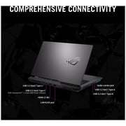 ASUS ROG Strix G15 (2022) Gaming Laptop - AMD Ryzen 7-6800H / 15.6inch FHD / 16GB RAM / 1TB SSD / 6GB NVIDIA GeForce RTX 3060 Graphics / Windows 11 Home / English & Arabic Keyboard / Grey / Middle East Version - [G513RM-HF187W]